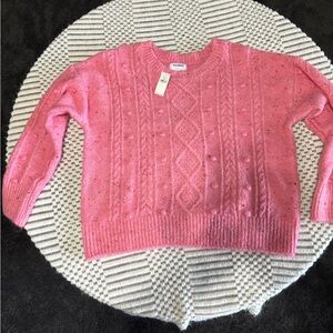 Old Navy Vibrant Pink Cable Knit Sweater